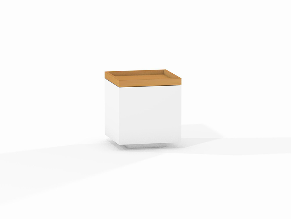 T.! MDF weiß, Lärche – 50 x 50 cm